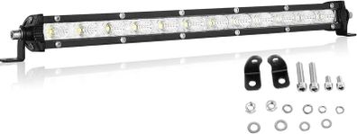 13 Inch 60W Led Work Light Bar Single Row LED Light Bar Flood Beam Waterproof Fog Lamps Offroad Driving Lights for 4X4 Tractor Truck Boat ATV UTV SUV