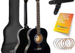 Full Size 4/4 Acoustic Guitar Steel String Pack Bundle for Beginners - 6 Months FREE Lessons, Bag, Picks and Spare Strings (FREE SHIPPING)