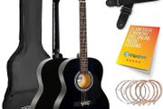 Full Size 4/4 Acoustic Guitar Steel String Pack Bundle for Beginners - 6 Months FREE Lessons, Bag, Picks and Spare Strings (FREE SHIPPING)