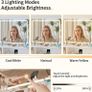 Dressing Table with LED Mirror, Vanity Desk with 3 Lighting Colours Mirror and Power Strip, Makeup Table Storage Set for Bedroom with 2 Drawers, 9 Open Shelves and Hair Dryer Holder, White Image 4