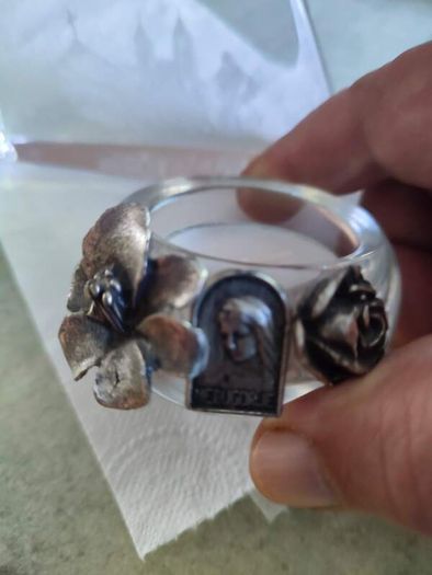 Set of  2 holy items Medugorje holy small glass pulque and night light holy candle holder.