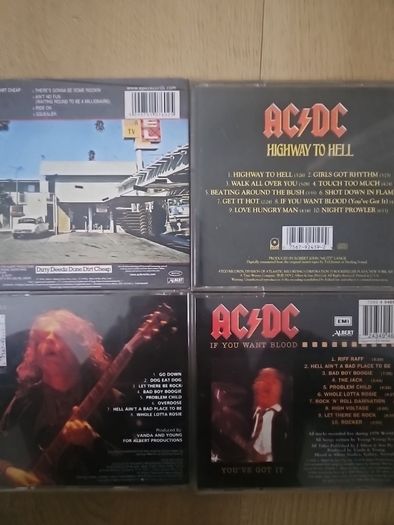 AC / DC.  Collection of 4 albums: Dirty Deeds Done Dirt Cheap / Highway To Hell / Let There To Be Rock / If You Want Blood.