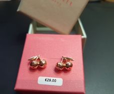 NEW Ted Baker Gold color CHERRY small earrings RRP 29 euro NEW & BOXED