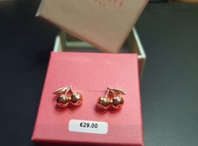 NEW Ted Baker Gold color CHERRY small earrings RRP 29 euro NEW & BOXED