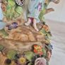 Antique German porcelain figural spill vase tree trunk & maiden c,1900 Image 4