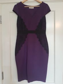 Purple Black Dress - Dorothy Perkins - Size 12