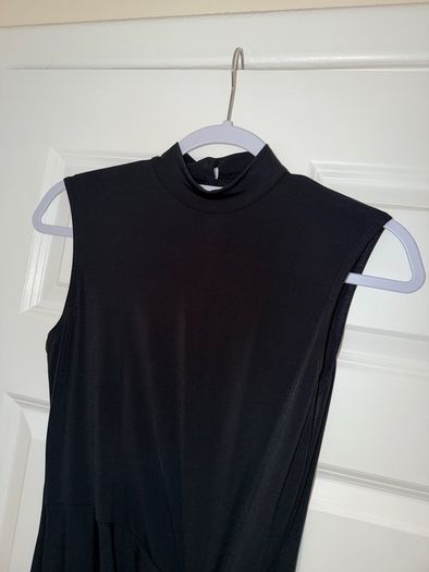 Flounce London High Neck Maxi Dress in Black - size UK 10