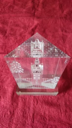 8.25 Inches Tall La Giralda Bell Tower Glass Prism