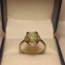 Ethiopian Welo Opal and Lab Grown Diamond Oval Cluster Ring. Image 4