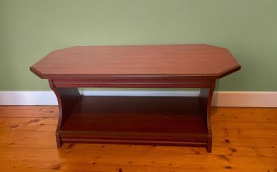Dark Wood Coffee Table with Lower Shelf | Excellent Condition