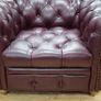 Pair of Plum Leather Armchairs Image 6