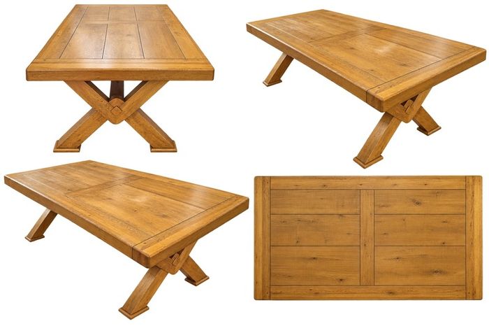 Large Solid Oak 8-Seater Dining Table