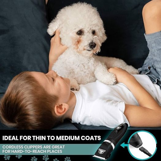 NEW SALE | Professional Dog Grooming Kit - Rechargeable, Cordless Pet Grooming Clippers & Complete Set of Dog Grooming Tools