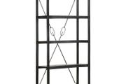 5-Tier Bookcase Black 90x30x180 cm Solid Mango Wood