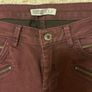 Zara Burgundy Skinny Biker Jeans Image 3
