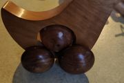 Play train wood bird movable wheels and ball 70s