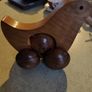 Play train wood bird movable wheels and ball 70s Image 3