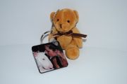 Personalised photo keyring with teddy bear keychain
