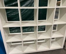 Shelving unit with 4x4cubes on castors