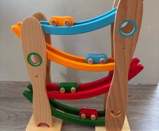 Wooden Car Roll toy wood frame -brilliant toy!