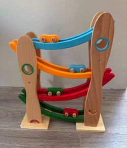 Wooden Car Roll toy wood frame -brilliant toy!