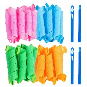 Brand New Unnosin 40 Pieces 30 cm Manual Hair Curlers Spiral Curls, DIY Hair Curlers Overnight No Heat with 2 Sets Styling Hooks, Hair Curlers Rollers Hair Styling Tools for Women