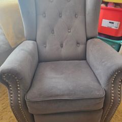 Recliner children's armchair, grey