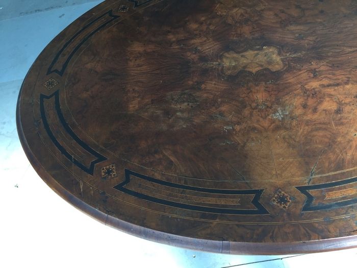 Antique oval table. Top is removable. 48"/122cm x 34"/87cm