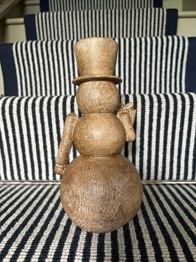 New bespoke 26cm high rustic wood effect  table top snowman