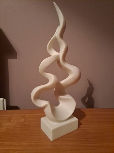 BNIB Flame Sculpture White Resin