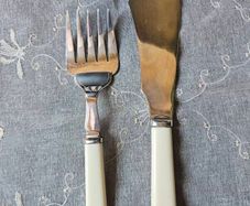 Antique W&H Silver Plated Fish Flatware Servers