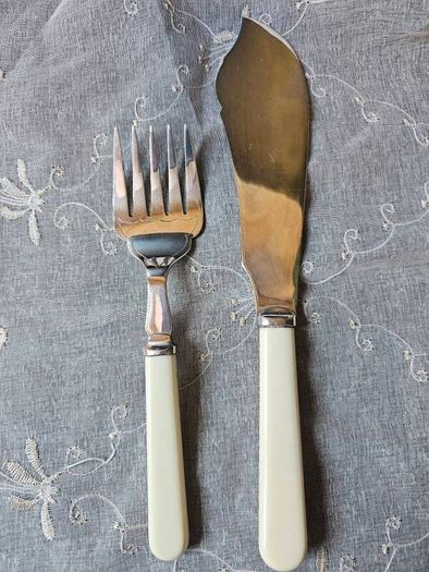 Antique W&H Silver Plated Fish Flatware Servers