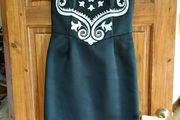 Black Frank Lynam dress with white detail Size 10 NEW