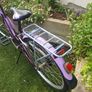 Girls  24" Bicycle/Ken Black Purple with stand and back carrier Image 6