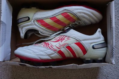 Football Boots Adidas Predator X White/Red Beckham (2009) Size 7.5UK FG