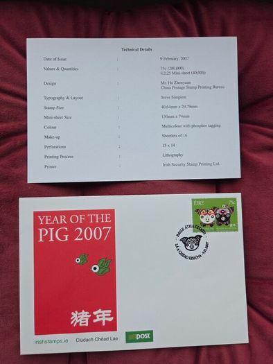 Stamps Year of the pig (2007) and Somme anniversary (2006)