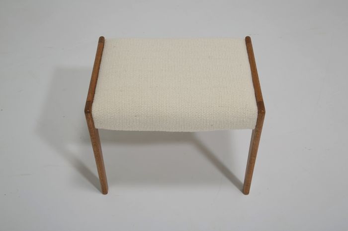 Vintage Studio Donegal Tweed and Oak Stool, 1960s.
