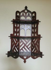Vintage mahogany chippendale style whatnot