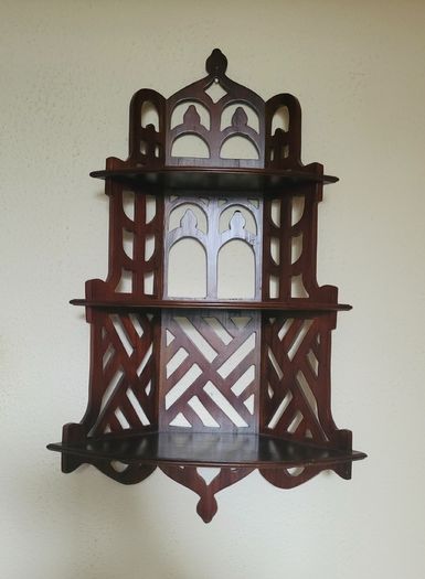 Vintage mahogany chippendale style whatnot