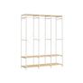 Wardrobe Open Removable Hook Open Wardrobe with Clothes Rail, Shelves, Removable Hooks,Vintage Brown Image 5