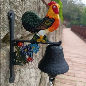 Cast Iron Hand Painted Rooster Bell
