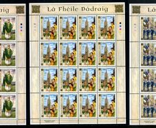 2003 Ireland St Patrick's Day (41c St. Patrick, 50c Cathedral & 57c Parade) Commemorative Stamp Sheetlet Plate 1A1A1A1A Mint Never Hinged (MNH)
