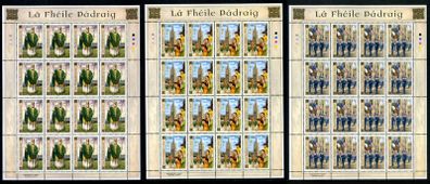 2003 Ireland St Patrick's Day (41c St. Patrick, 50c Cathedral & 57c Parade) Commemorative Stamp Sheetlet Plate 1A1A1A1A Mint Never Hinged (MNH)