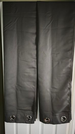 Grey curtains with eyelets set of 2 H240 w140.