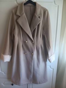 Classic Car Coat with Faux Fur Cuffs.