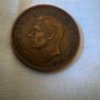 1942 British Half Penny Coin King George VI Vintage Coin Image 2