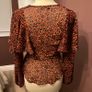 Topshop Animal Print Tie Front Peplum Top UK6 Image 2