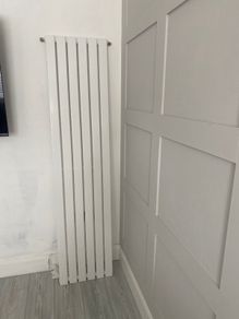 Flat panel vertical designer white radiator- singal panal