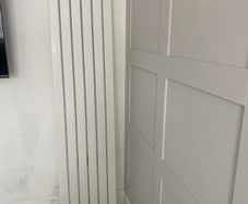 Flat panel vertical designer white radiator- singal panal