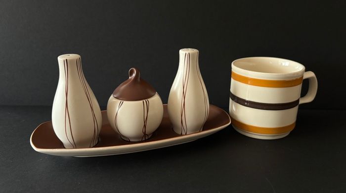 Vintage Carlton Ware Salt, Pepper and Mustard Pot Set
